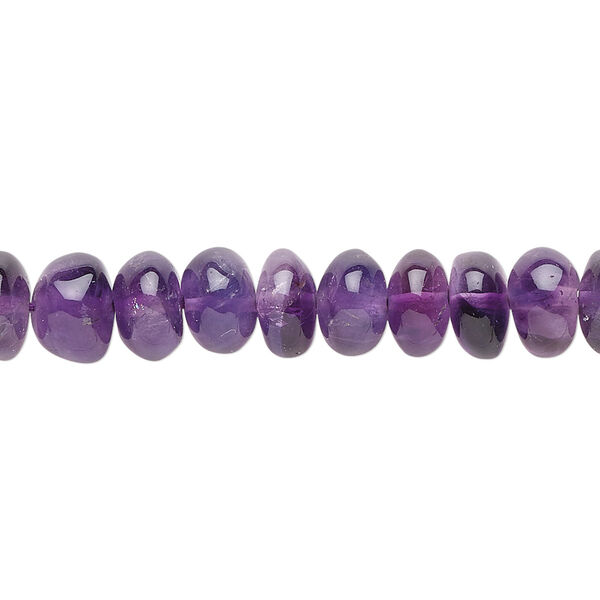 Amethyst 1pkg1, hand-cut rondelle bead natural 15.5-16 inch 7x5mm-10x8mm image number 0