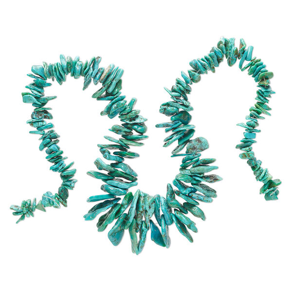 Turquoise 1pkg1, top-drilled chip bead 15 inch graduated small to gigantic image number 0