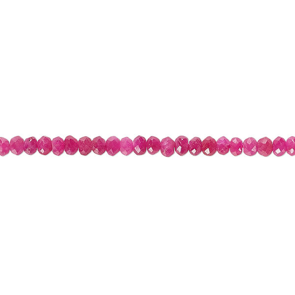 Ruby 1pkg1, hand-cut faceted rondelle bead 8 inch 3x1mm-3x2mm image number 0