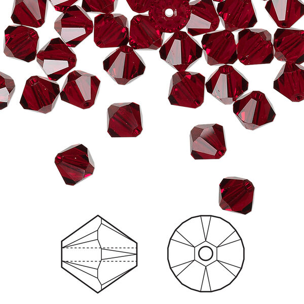 Bead 144pk Siam, Crystal Passions® 6mm bicone 5328 image number 0