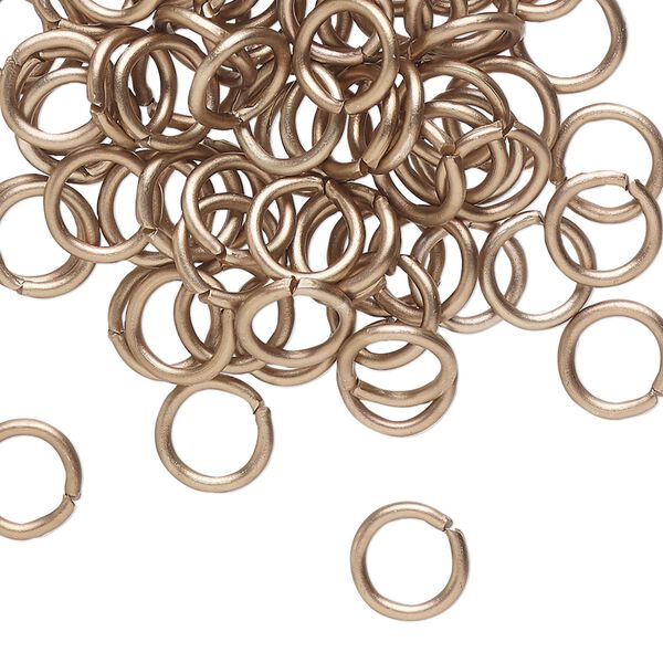 Jump ring, anodized aluminum, antique copper patina, 8mm round, 5.4mm inside diameter, 16 gauge. Sold per pkg of 100. image number 0