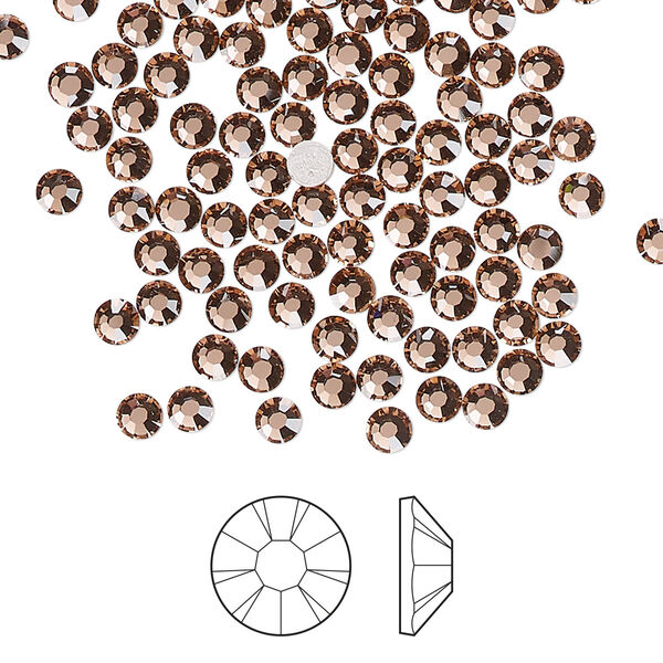 Flat back 1pkg1440, dusty rose foil back Preciosa MAXIMA Czech crystal hotfix rhinestone, 3-3.2mm chaton rose round SS12 image number 0