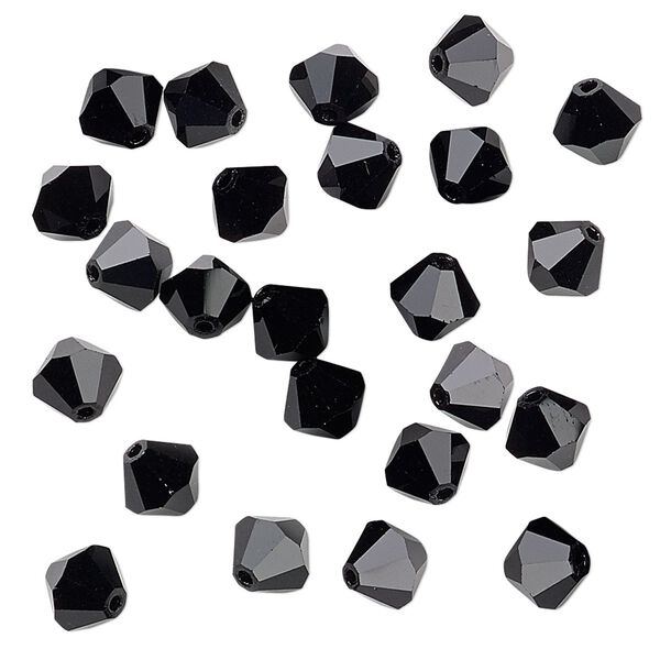 Bead 288pk jet, Preciosa Czech crystal 6mm bicone image number 0