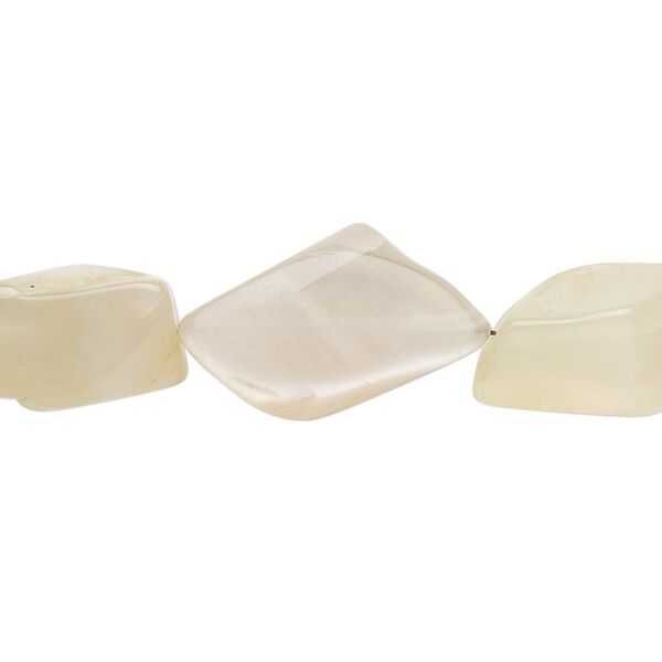 Moonstone 1pkg1, tumbled nugget bead natural 7 inch medium image number 0