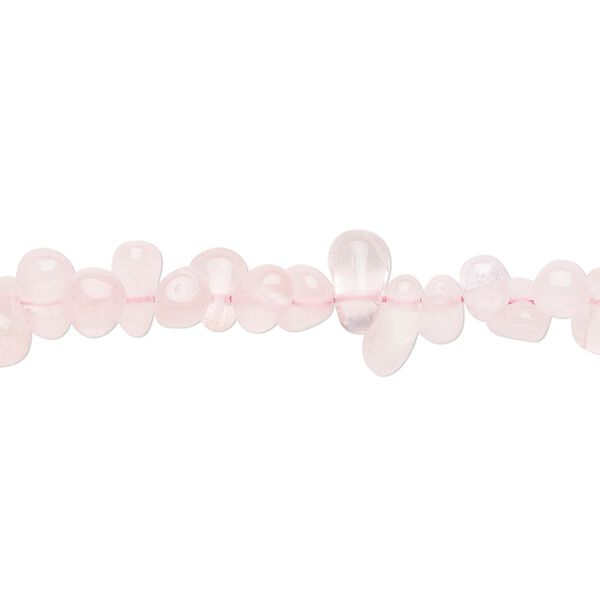 Rose quartz 1pkg1, hand-cut top-drilled teardrop bead 14 inch 5x3mm-8x5mm image number 0