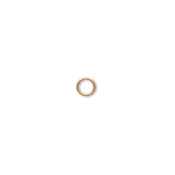 Jump ring, gold-plated brass, 5mm round, 3.6mm inside diameter, 22 gauge. Sold per pkg of 500. image number 0