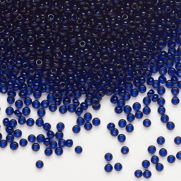 Seed bead, Preciosa Ornela Czech glass, pkg/500g, #11 rocaille, transparent navy blue, (30110). image number 0
