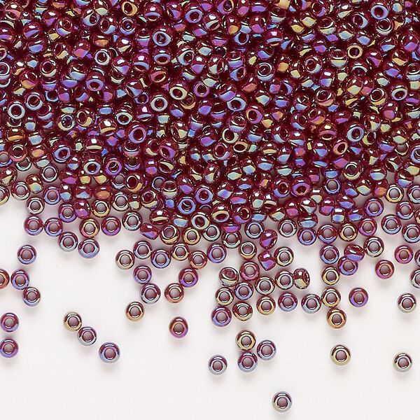 Seed bead, Miyuki, glass, pkg/250g, #11 rocaille, opaque rainbow currant (RR-3470). image number 0