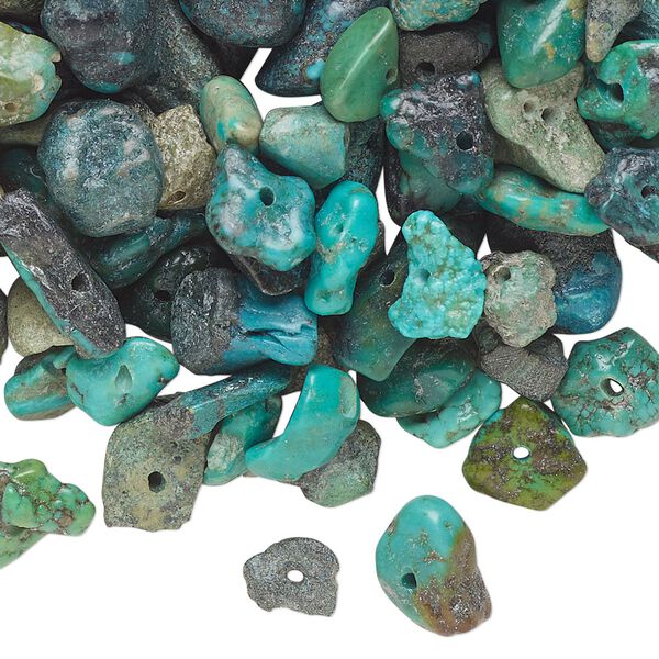 Turquoise 1pkg5, nugget / chip bead 7 inch mix small to extra-large image number 0