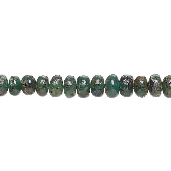 Emerald 1pkg1, hand-cut rondelle bead 15 inch 5x3mm-6x5mm image number 0