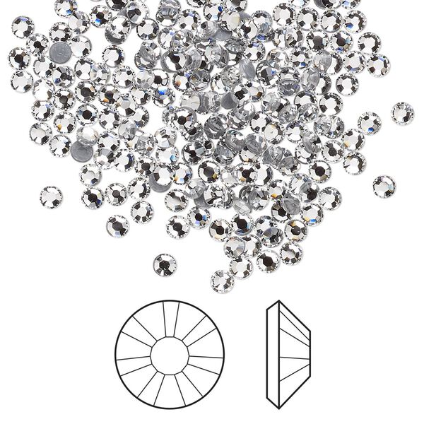 Flat back 144pk crystal foil back, Crystal Passions® hotfix rhinestone 2.3-2.5mm rose round SS8 2038HF image number 0