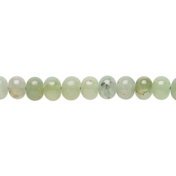 Green chalcedony 1pkg1, hand-cut rondelle bead 14 inch 6x4mm-7x6mm image number 0