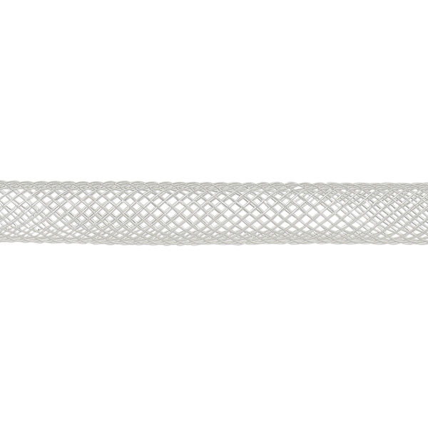 Cord, nylon, silver, 6mm mesh tube, fits up to 6mm bead. Sold per pkg of 6 feet. image number 0