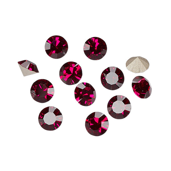 Chaton 144pk ruby foil back, Preciosa MAXIMA Czech crystal rhinestone 6.14-6.32mm 15-cut faceted round SS29 image number 0