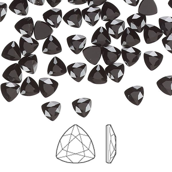 Flat back 12pk jet, Crystal Passions® 5mm trilliant 2472 image number 0