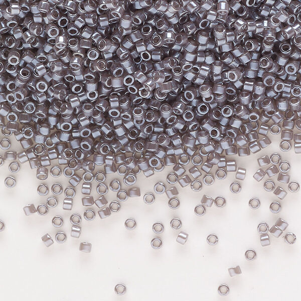 Seed bead, Delica®, glass, pkg/50g, #11 round, translucent glazed luster dark grey (DB-1486-1). image number 0