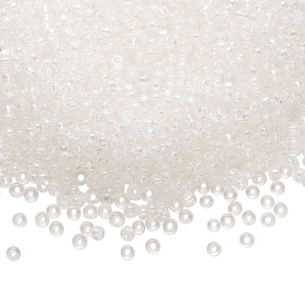 Seed bead, Preciosa Ornela Czech glass, pkg/50g, #11 rocaille, translucent blue iris clear, (58135). image number 0