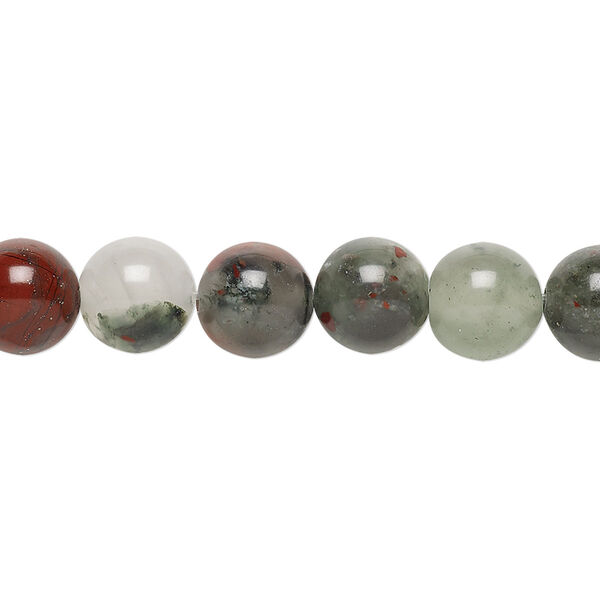 African bloodstone 1pkg1, round bead natural 15.5-16 inch 8mm image number 0