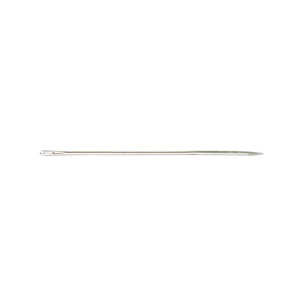 Needle, John James, nickel-plated steel, #10 triangle tip with 0.75mm eye width, 1-1/4 inches. Sold per pkg of 25. image number 0