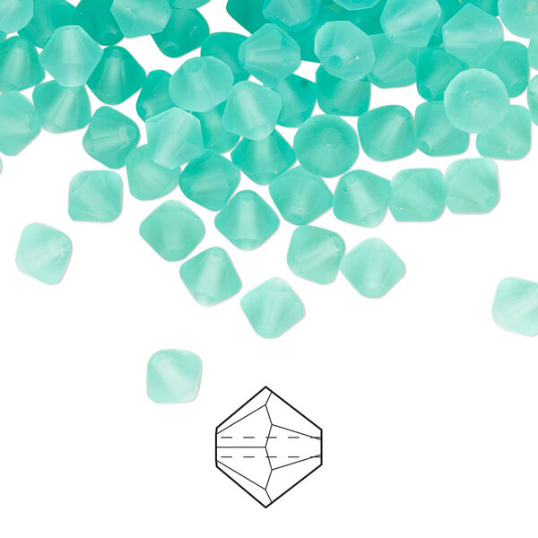 Bead 24pk Caribbean Sea matte, Preciosa Czech crystal 5mm bicone image number 0