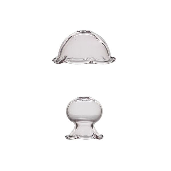 Focal, glass, pink, 34x19mm and 23x21mm jellyfish, handmade. Sold per 2-piece set. image number 0