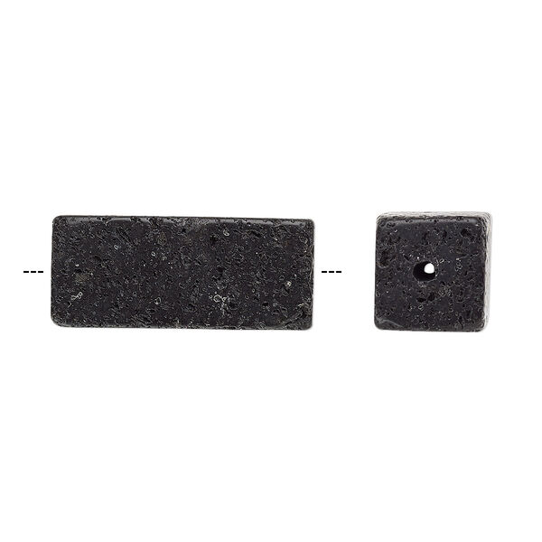 Lava rock 1pkg2, rectangle tube bead 24.5x10mm image number 0