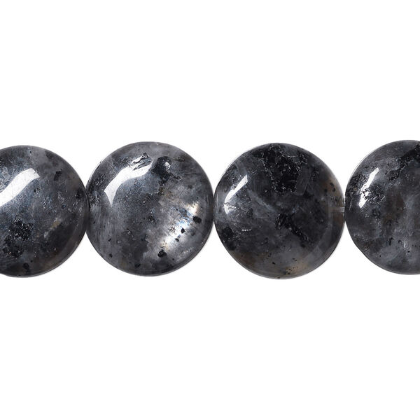 Blue labradorite 1pkg1, flat round bead natural 15.5-16 inch 14mm image number 0