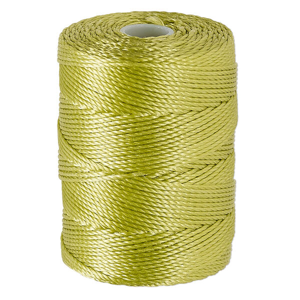 Thread, C-Lon®, nylon, chartreuse, 0.5mm diameter. Sold per 92-yard spool. image number 0