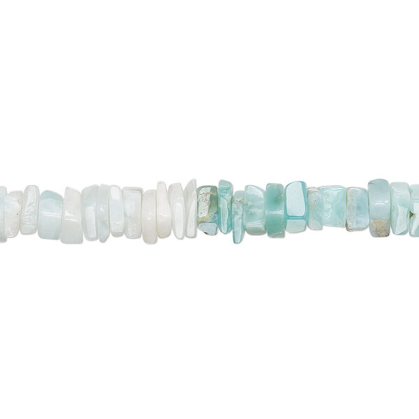 Larimar 1pkg1, hand-cut square rondelle bead natural B grade, 8 inch 4x1mm-5x2mm image number 0