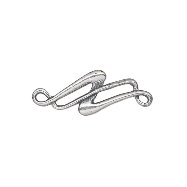 Link, sterling silver, 28x11mm single-sided infinity swirl design. Sold individually. image number 0