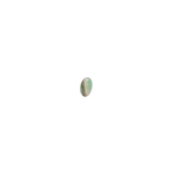 Striped green agate 1pkg10, calibrated oval cab 5x3mm image number 0