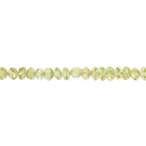 Peridot 1pkg1, hand-cut faceted saucer bead natural B- grade, 13 inch 3x2mm-5x3mm image number 0