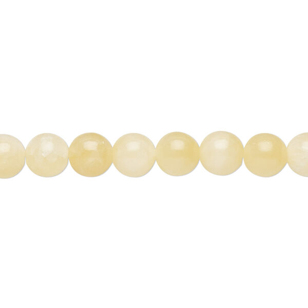 Yellow calcite 1pkg1, round bead 15.5-16 inch 6mm image number 0