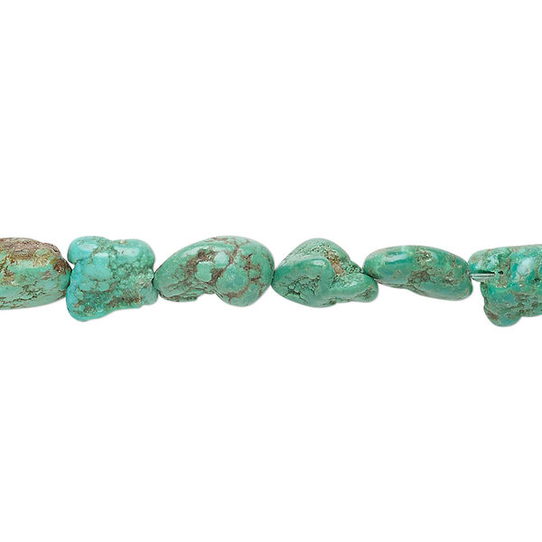 Turquoise 1pkg1, flat nugget bead 15.5-16 inch small image number 0