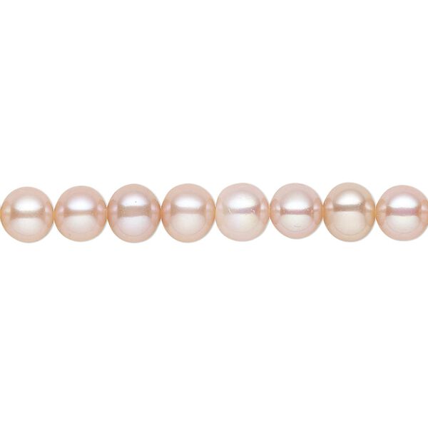 Pearl, cultured freshwater (natural), mauve, 5-6mm semi-round with 0.4mm hole, C grade, Mohs hardness 2-1/2 to 4. Sold per 15-1/2" to 16" strand. image number 0