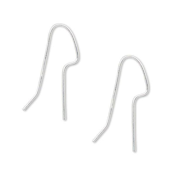 Ear wire fishhook 1pkg10 sterling silver-filled, 25mm angular / 13.5mm shank, 20 gauge 5 pair image number 0