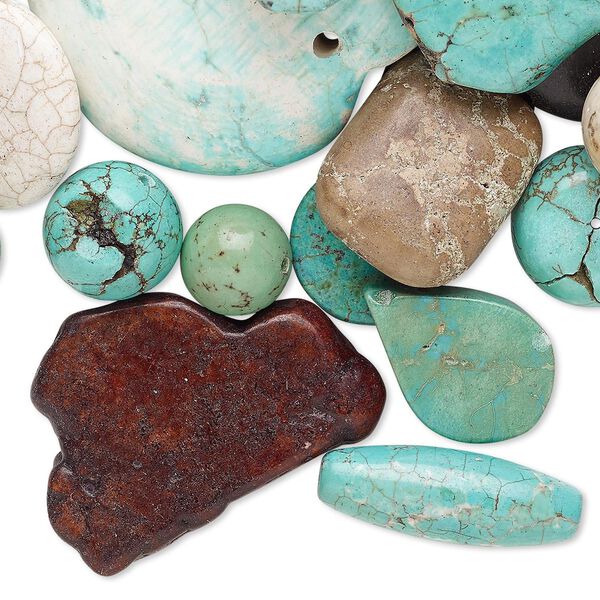 Magnesite 1pkg1, mixed shape focal / drop 1/2 lb mix 10mm-50x50mm image number 0