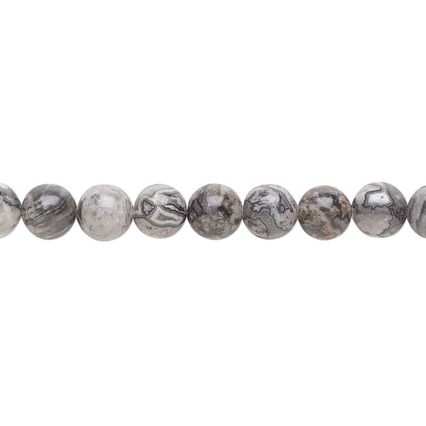 Silver crazy lace agate 1pkg1, round bead natural B grade, 15.5-16 inch 6mm image number 0