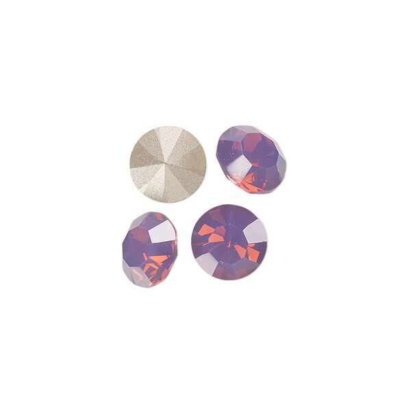 Chaton 48pk amethyst opal foil back, Preciosa MAXIMA Czech crystal rhinestone 8.16-8.41mm 15-cut faceted round SS39 image number 0