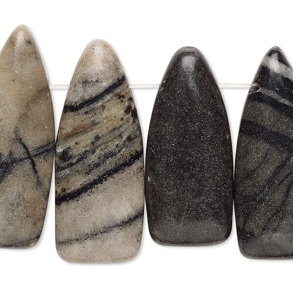 Picasso marble 1pkg5, flat back point focal natural 30x13mm-34x14mm image number 0