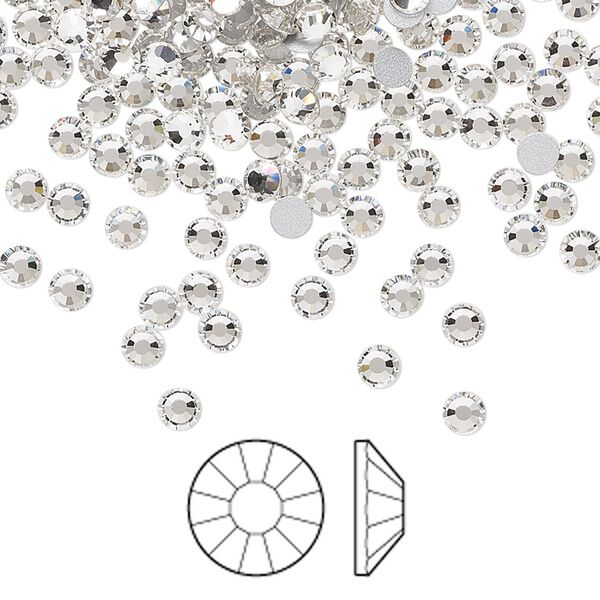 Flat back 144pk crystal foil back, Preciosa Viva 12® Czech crystal rhinestone 3-3.2mm chaton rose round SS12 image number 0
