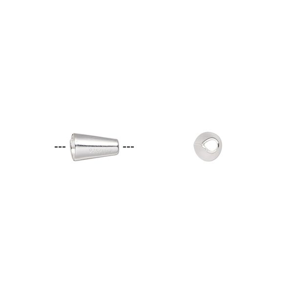 Cone, sterling silver-filled, 7x4mm, 3mm inside diameter. Sold per pkg of 6. image number 0