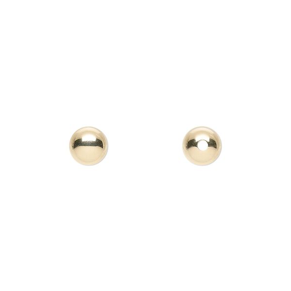 Bead, 14Kt gold, 6mm seamless round. Sold individually. image number 0