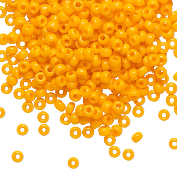 Seed bead, Miyuki, glass, pkg/50g, #8 rocaille, opaque mandarin orange, (RR-405). image number 0