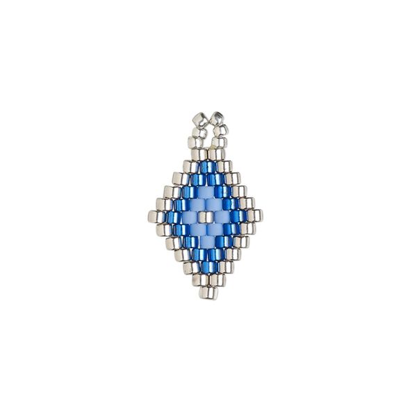 Drop, Creative Touch, glass, cobalt / violet / silver, 17x13mm double-sided diamond. Sold individually. image number 0