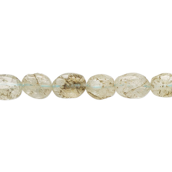 Aquamarine 1pkg1, hand-cut flat oval bead F grade, 14 inch 7x5mm-9x6mm image number 0