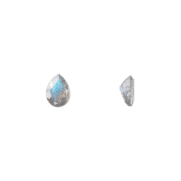 Labradorite 1pkg1, hand-cut faceted pear gem natural 7x5mm image number 0