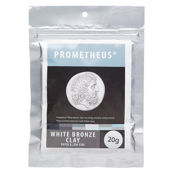 Prometheus® white bronze clay, rapid and low fire formula, pkg/20g. image number 0