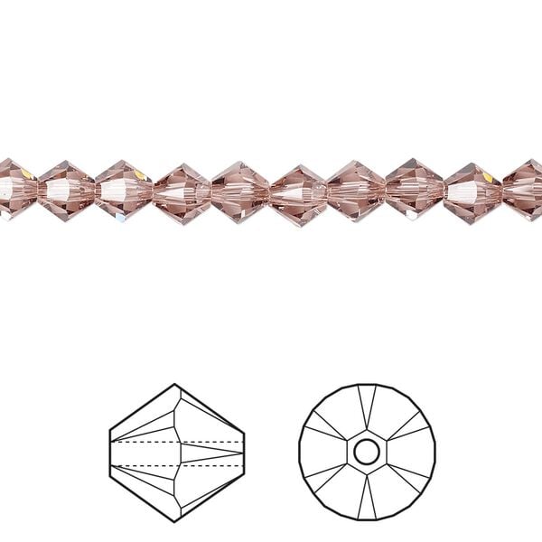 Bead 720pk blush rose, Swarovski® 5mm XILION bicone 5328 image number 0