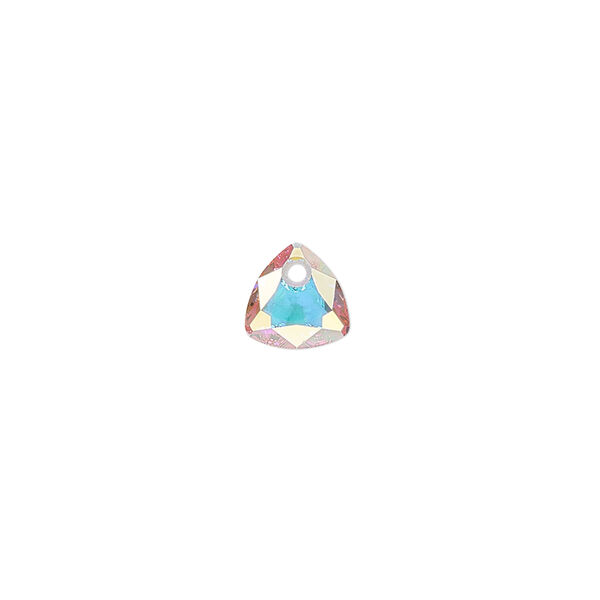 Drop 1pk crystal AB, Crystal Passions® 8mm pendant trilliant cut 6434 image number 0